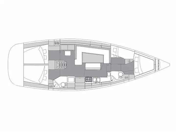 Layout of the boat Elan Impression 45.1