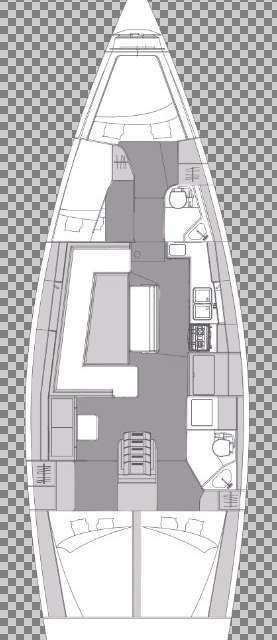 Layout of the boat Elan Impression 45.1