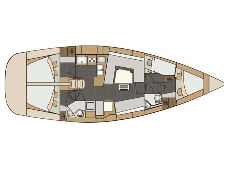 Distribución del barco Elan Impression 45