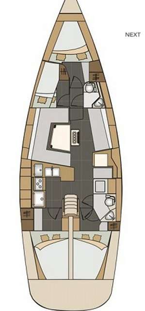 Layout of the boat Elan Impression 45