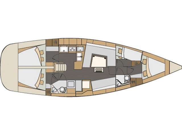 Distribución del barco Elan Impression 45