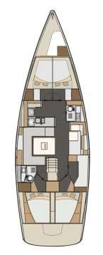 Layout of the boat Elan Impression 50