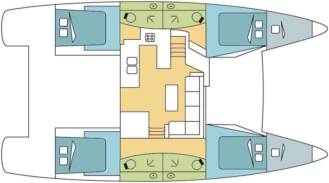 Distribución del barco Elba 45