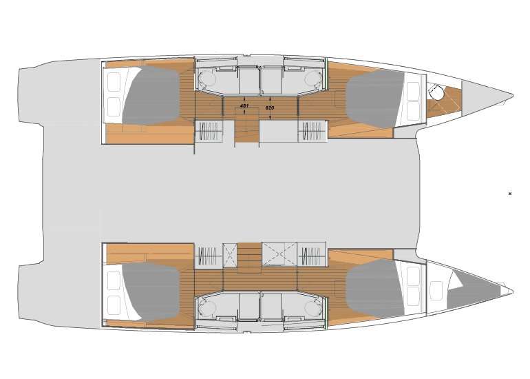 Distribución del barco Elba 45