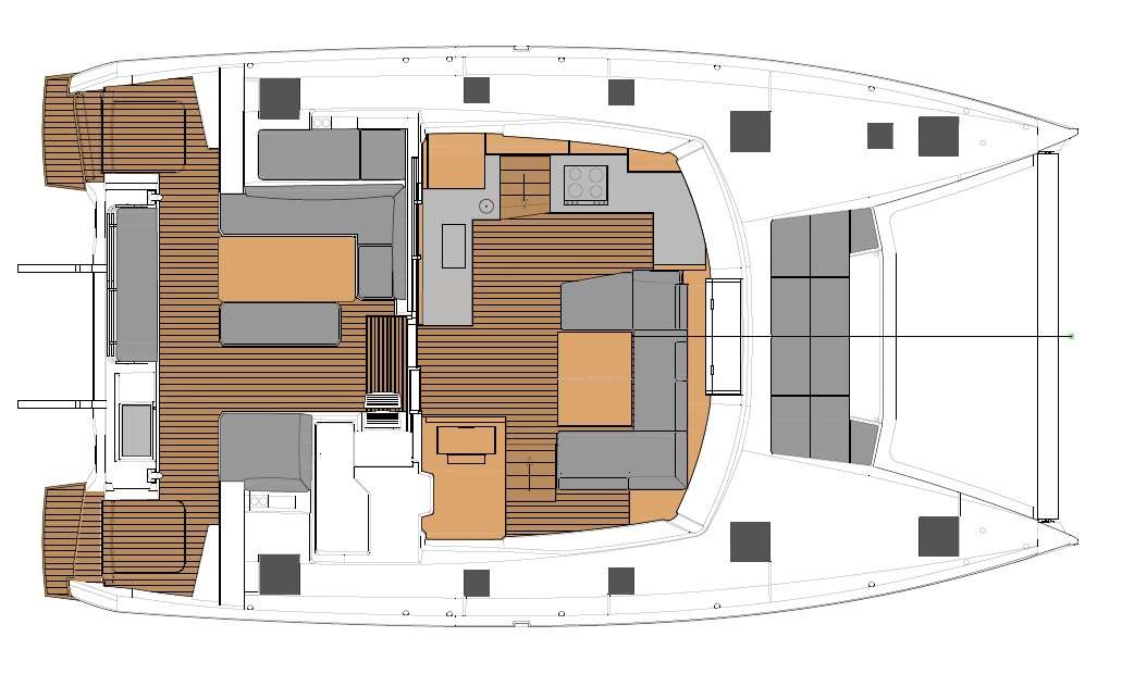 Distribución del barco Elba 45