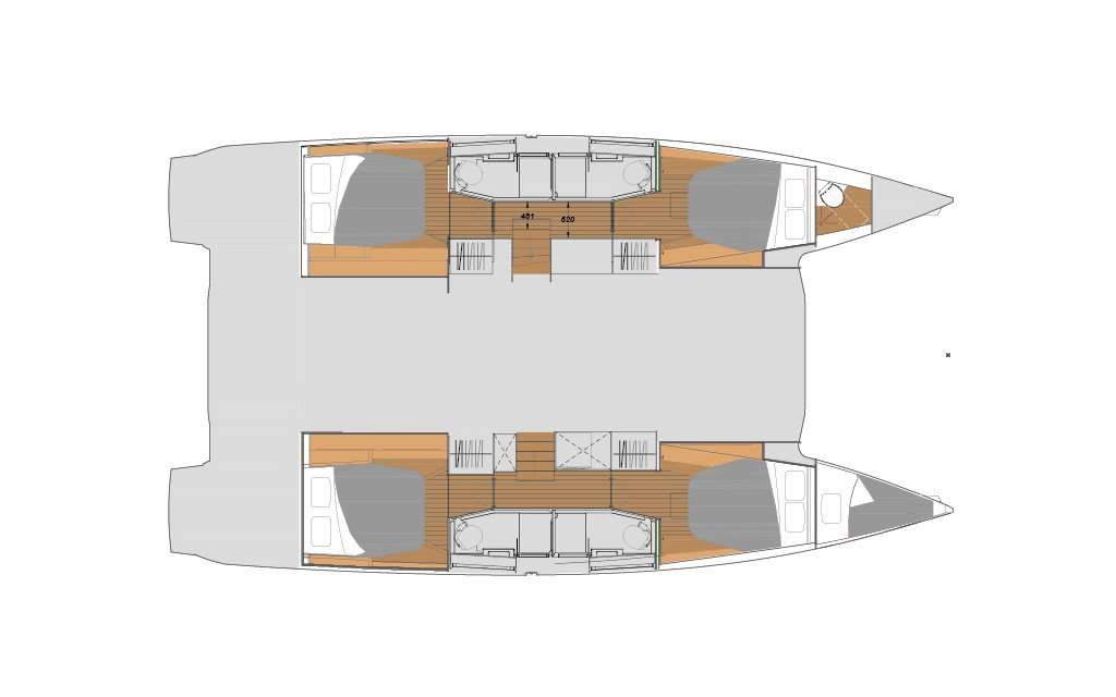 Distribución del barco Elba 45