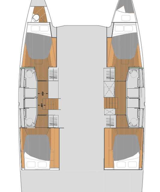 Distribución del barco Elba 45