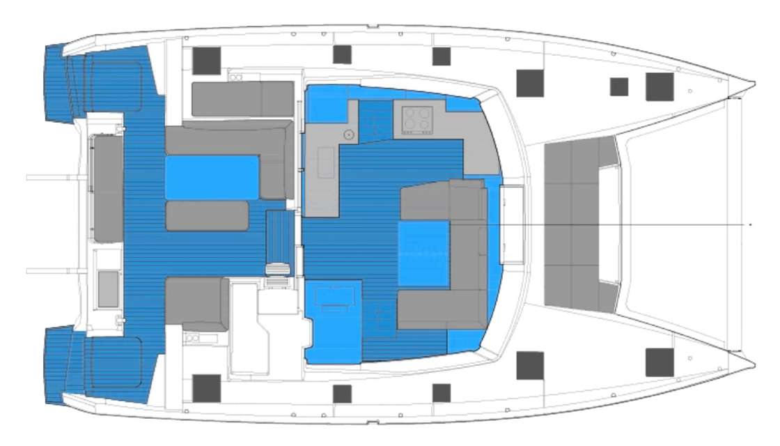 Layout of the boat Elba 45