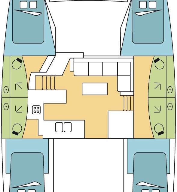 Distribución del barco Elba 45