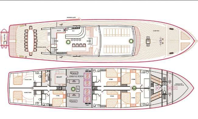 Layout of the boat Erato