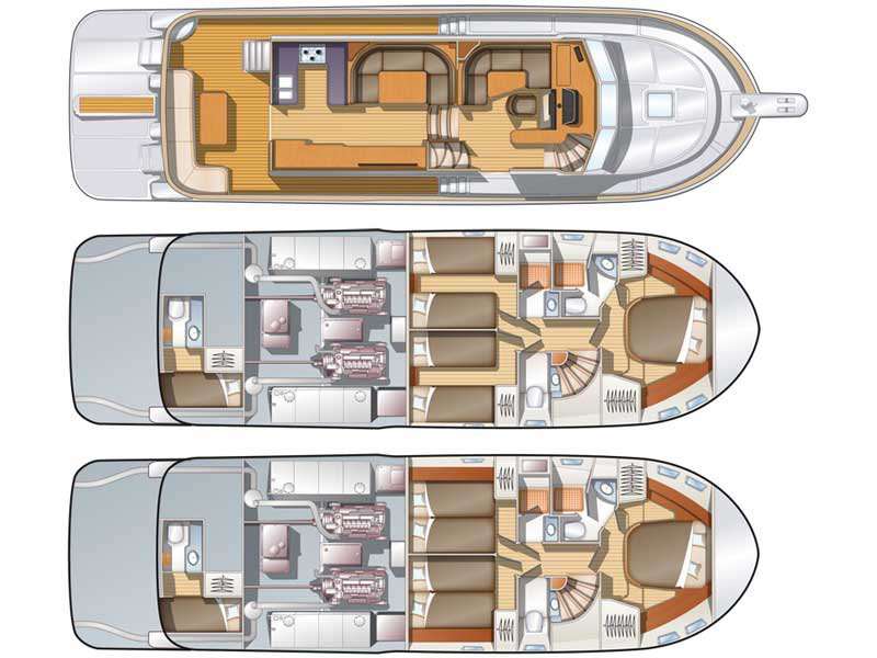 Layout of the boat Europa 51.5