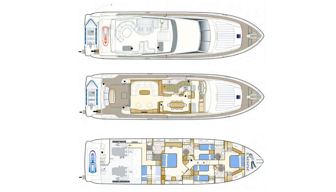 Layout of the boat Ferretti 760