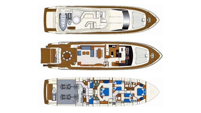 Plans du bateau Ferretti 880