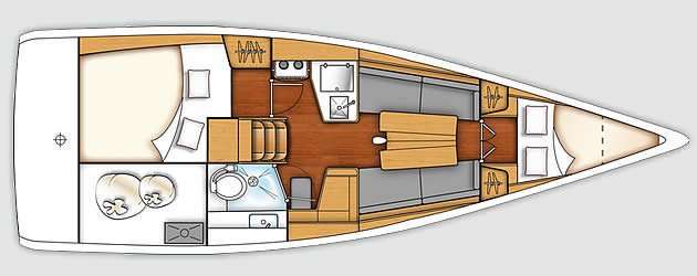 Distribución del barco First 30 JK