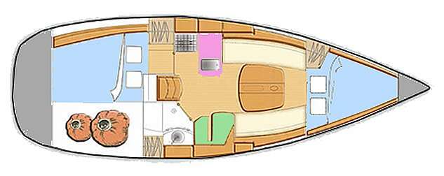 Layout of the boat First 31.7