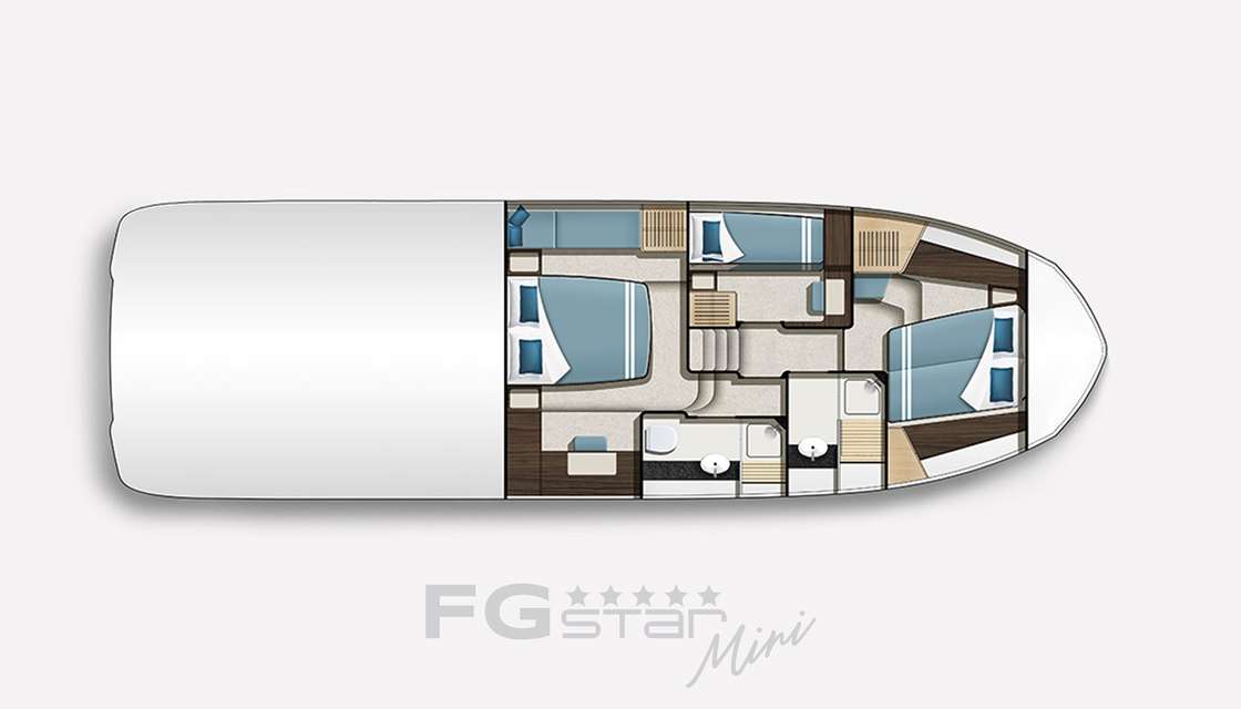 Layout of the boat Galeon 440 Fly