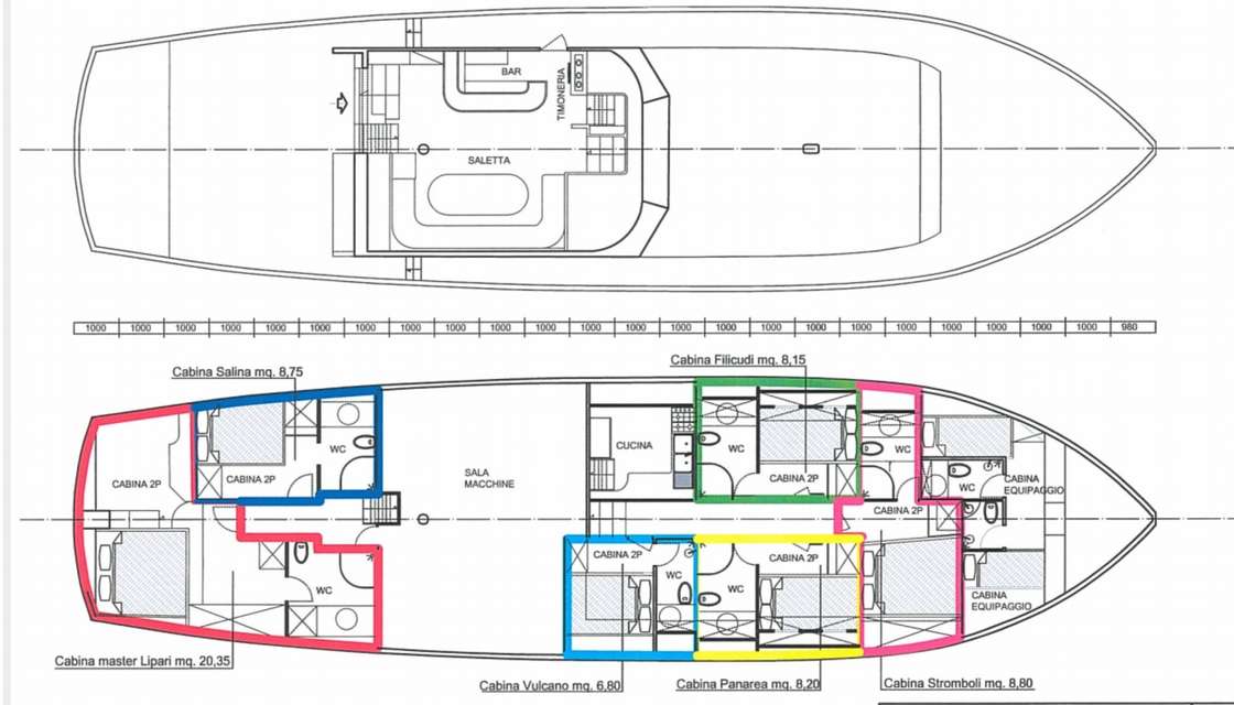 Layout of the boat Gelidonya II