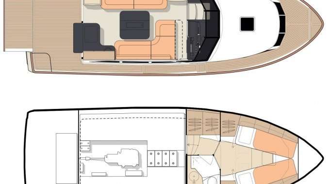 Layout of the boat Greenline 33