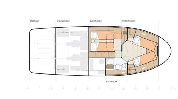 Layout of the boat Greenline 40