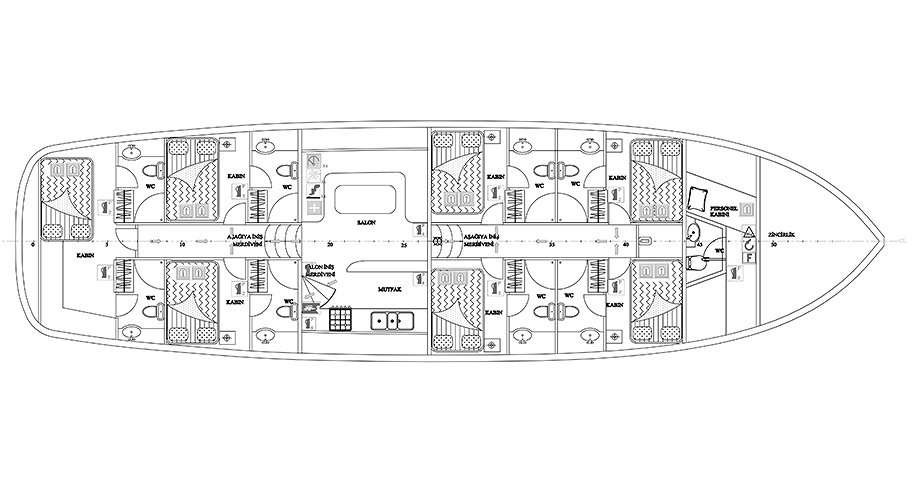 Layout of the boat Allure