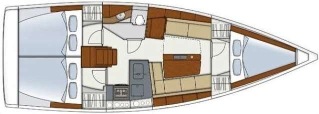 Layout of the boat Hanse 345