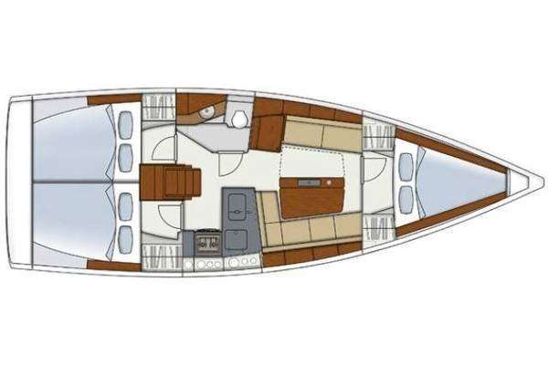 Layout of the boat Hanse 345