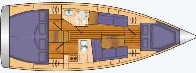 Distribución del barco Hanse 348