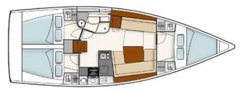 Distribución del barco Hanse 385