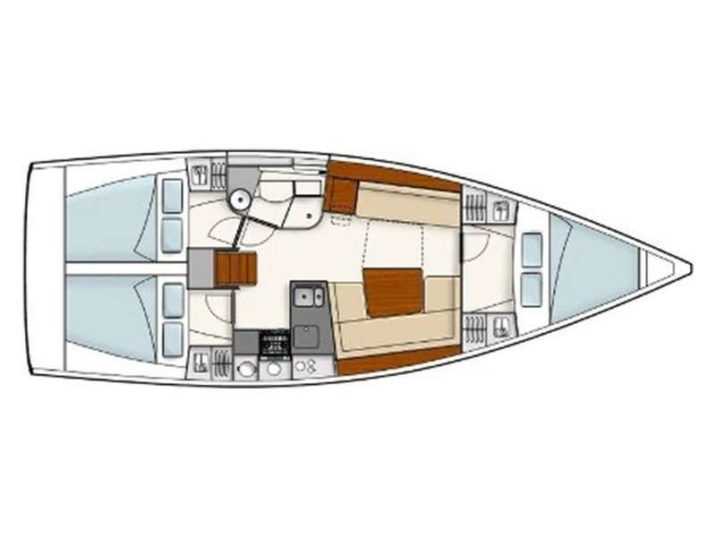 Distribución del barco Hanse 385