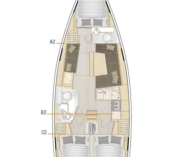 Piano della barca Hanse 388