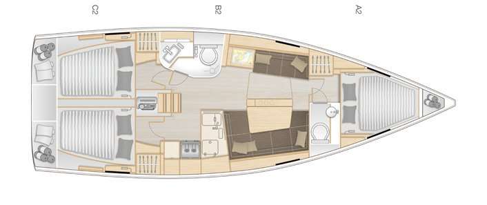 План яхты Hanse 388