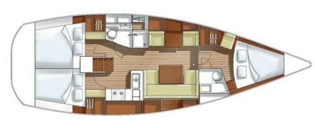 Layout of the boat Hanse 400