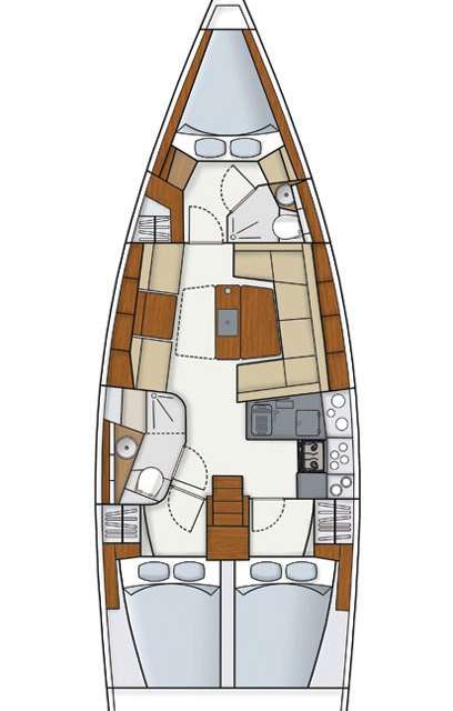 Distribución del barco Hanse 415