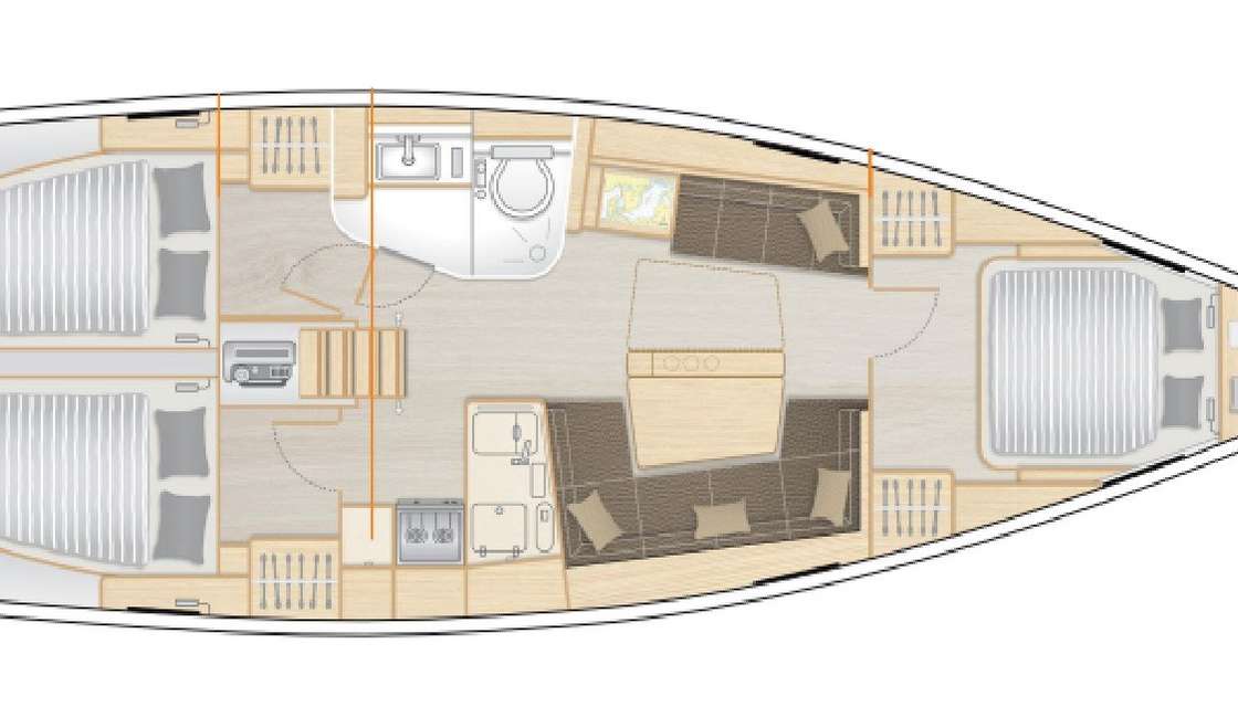 Distribución del barco Hanse 418