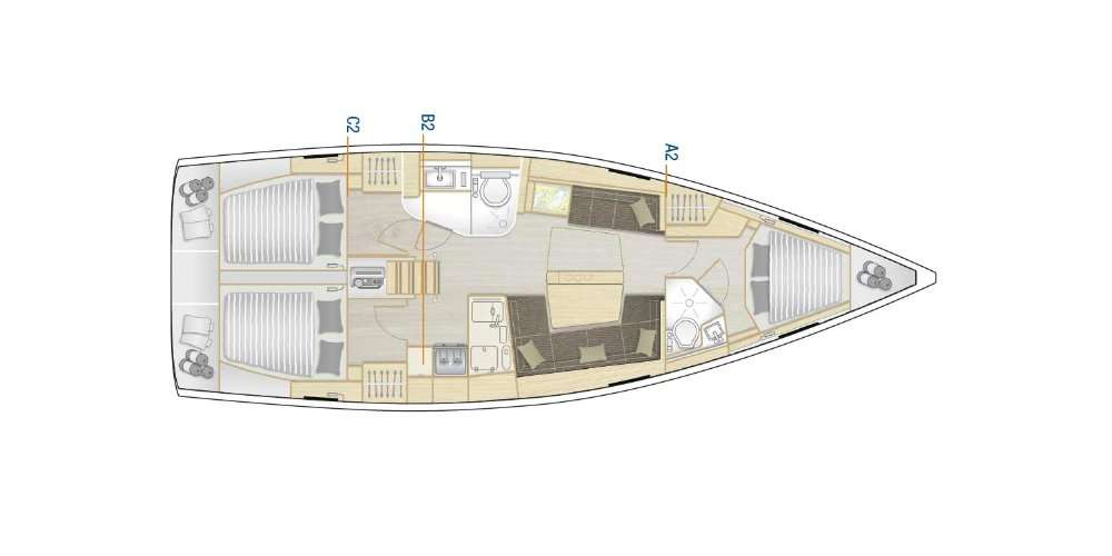 Plans du bateau Hanse 418