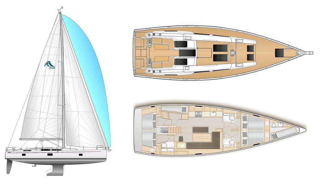 Layout of the boat Hanse 418