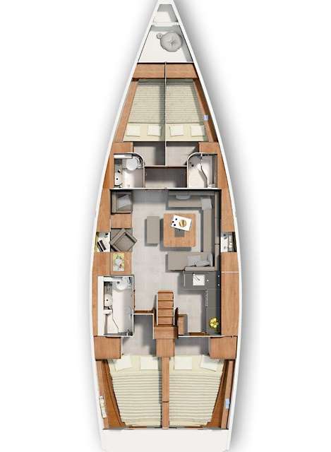 Layout of the boat Hanse 455