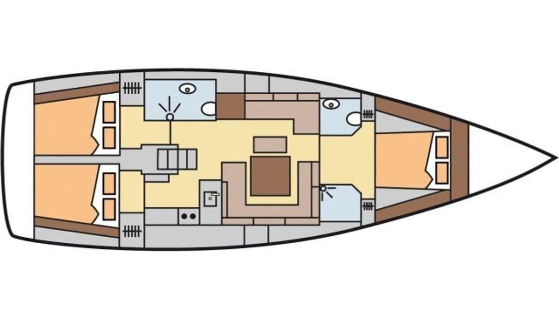 План яхты Hanse 455