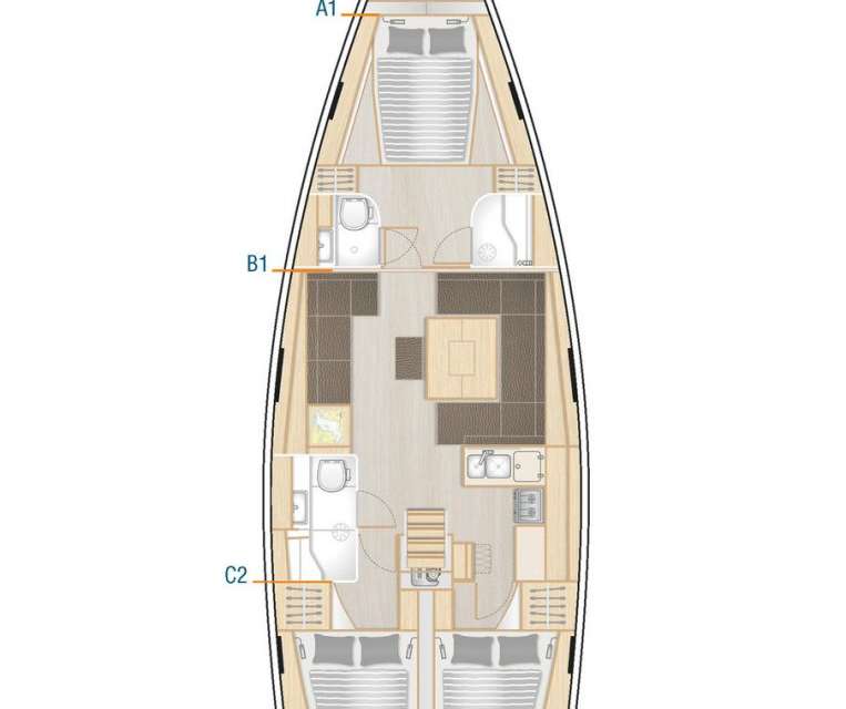 План яхты Hanse 458
