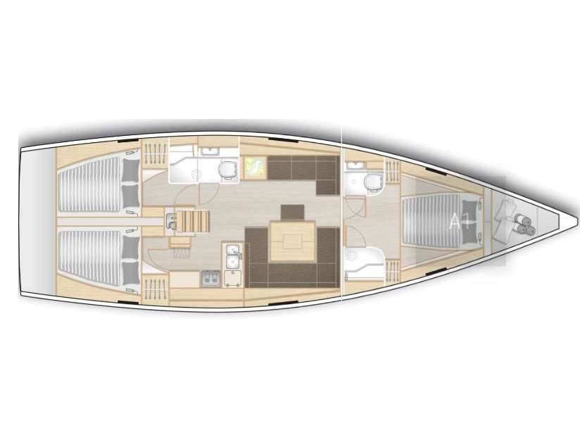 Layout of the boat Hanse 458