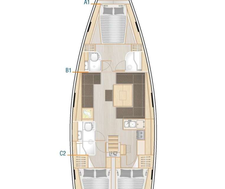 Plans du bateau Hanse 458