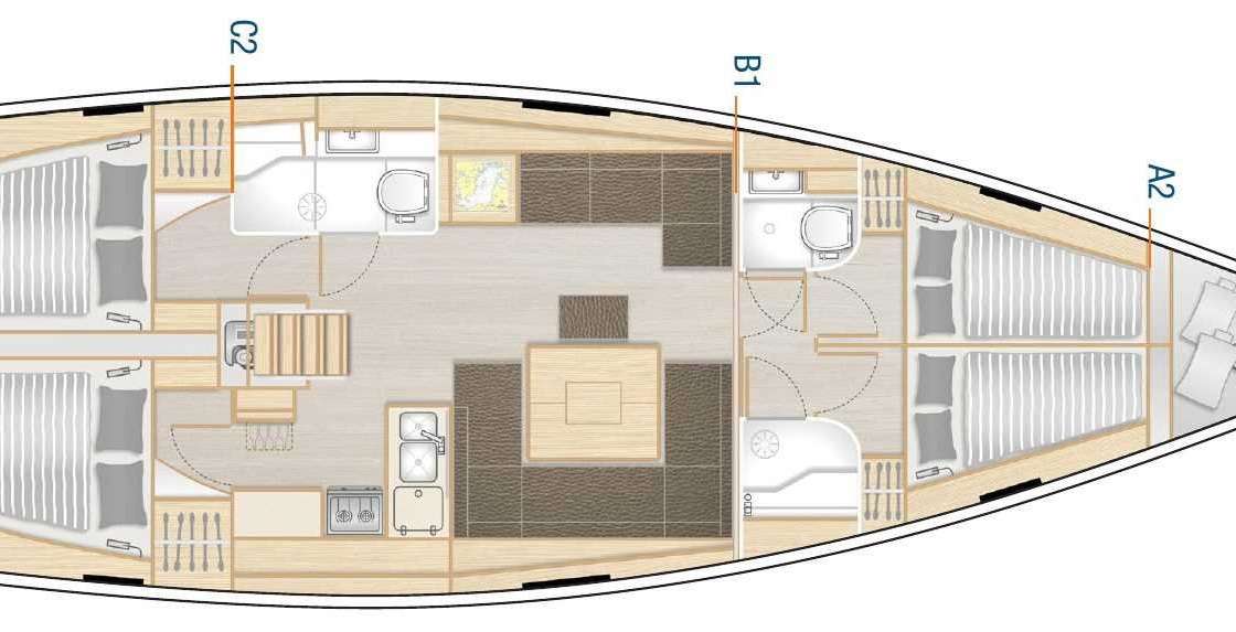 Plans du bateau Hanse 458