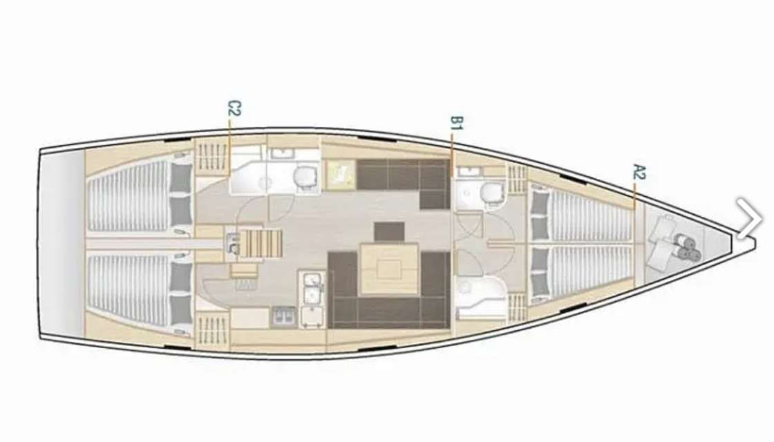 Piano della barca Hanse 458