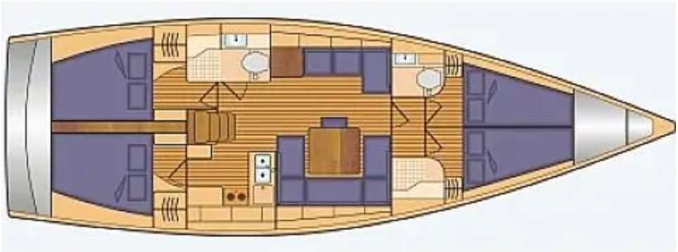 Layout of the boat Hanse 458