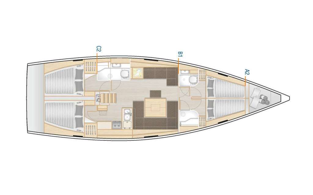 Plans du bateau Hanse 458