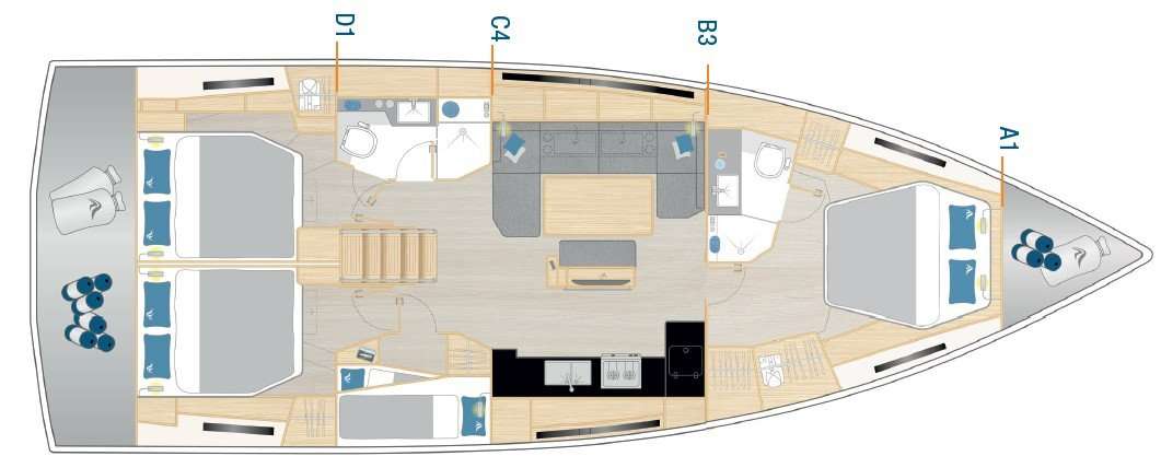 Bootslayouts Hanse 460