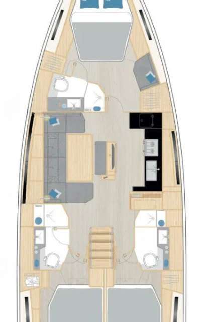 Layout of the boat Hanse 460