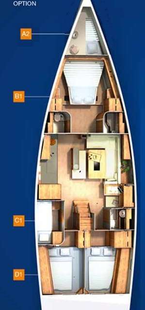 Layout of the boat Hanse 505