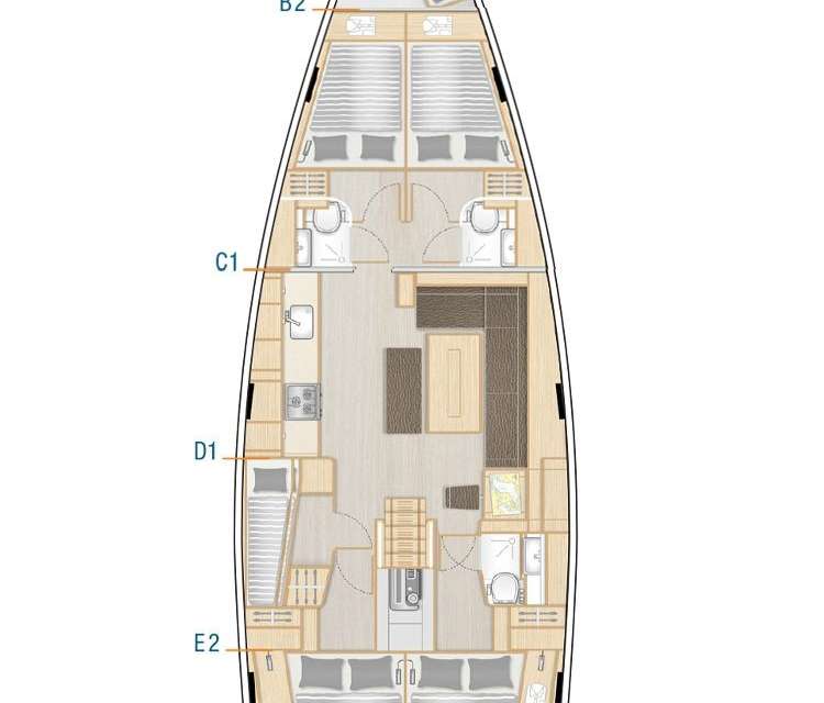 Plans du bateau Hanse 508