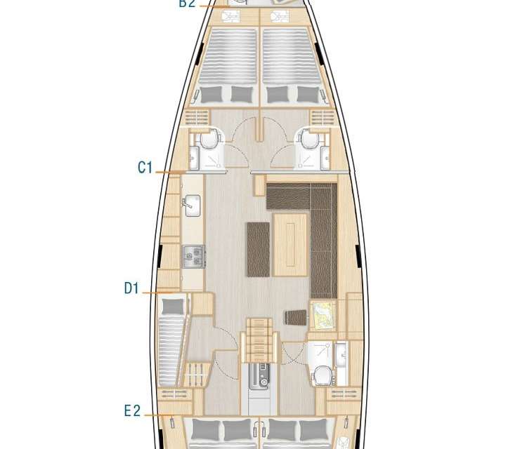 Plans du bateau Hanse 508